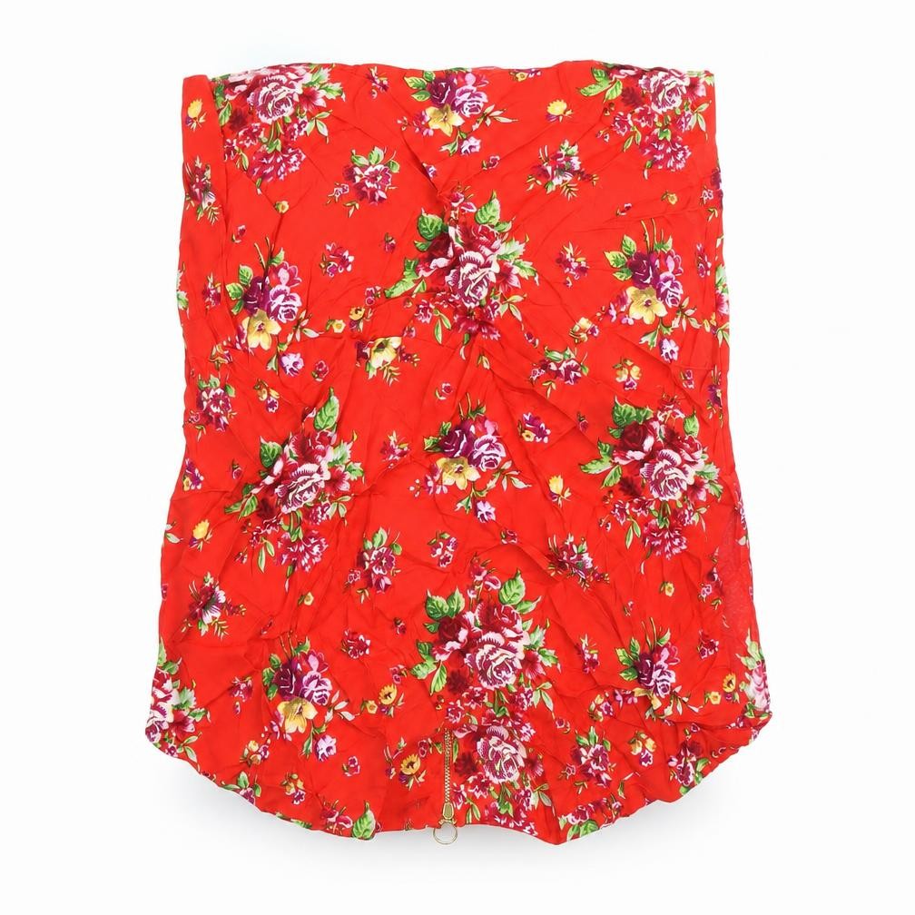 Bouton D'or Paris Atelier Womens Red Floral Blouse Size 10