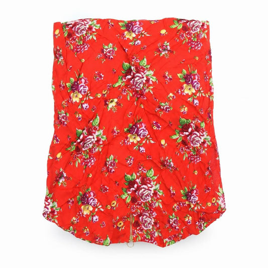 Bouton D'or Paris Atelier Womens Red Floral Blouse Size 10
