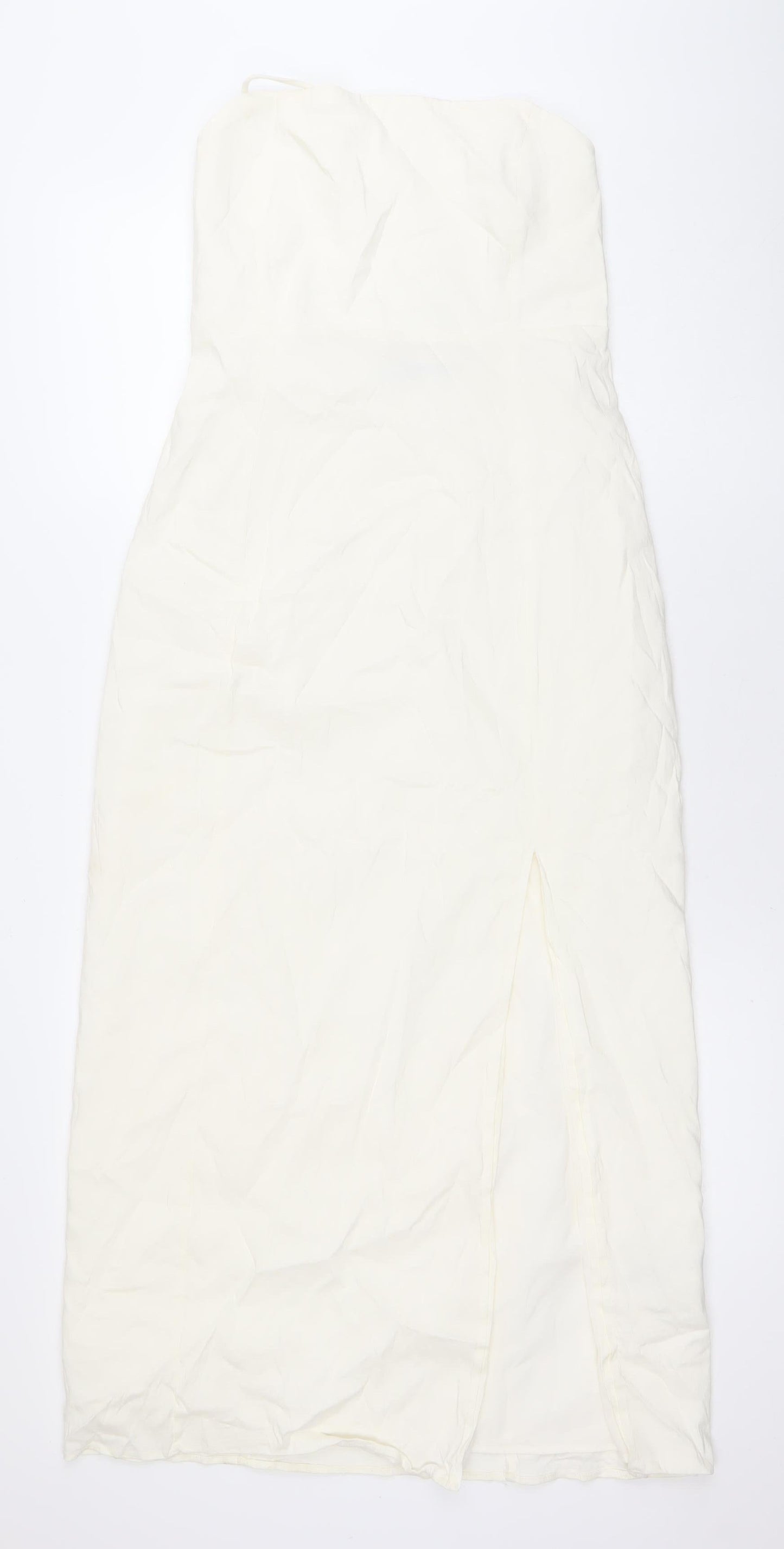 Zara Women’s Ivory Halter Slip Dress Size 10 Long Summer Cocktail