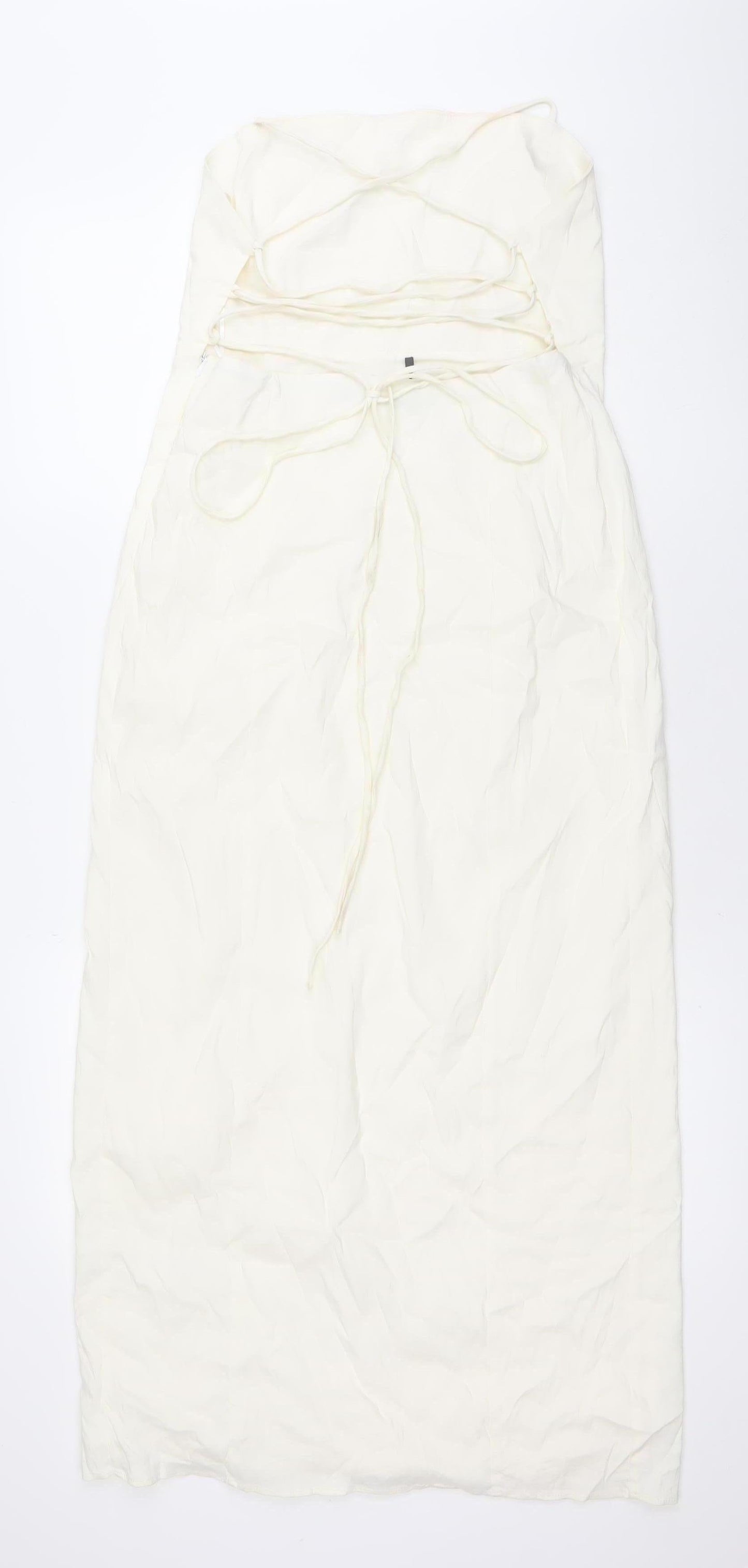 Zara Women’s Ivory Halter Slip Dress Size 10 Long Summer Cocktail
