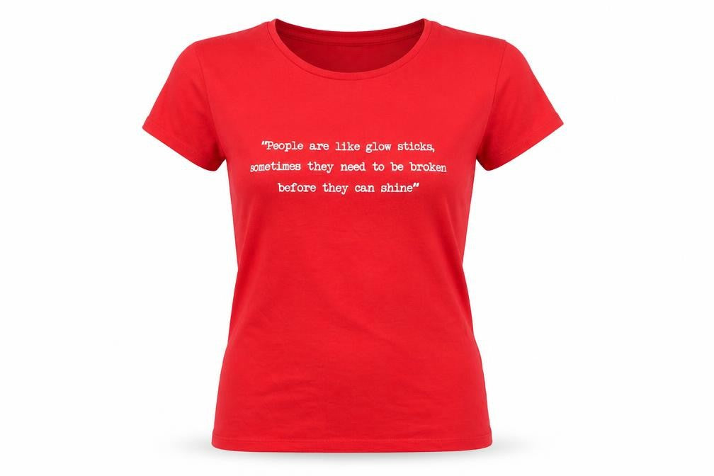 B&C Collection Women’s Red Cotton S T-Shirt Quote Print Casual