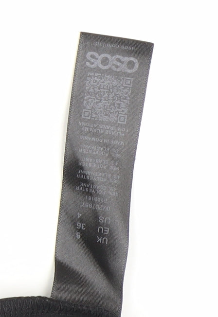 ASOS Women’s Black Wrap Dress Size 8 Kimono Sleeve Belted