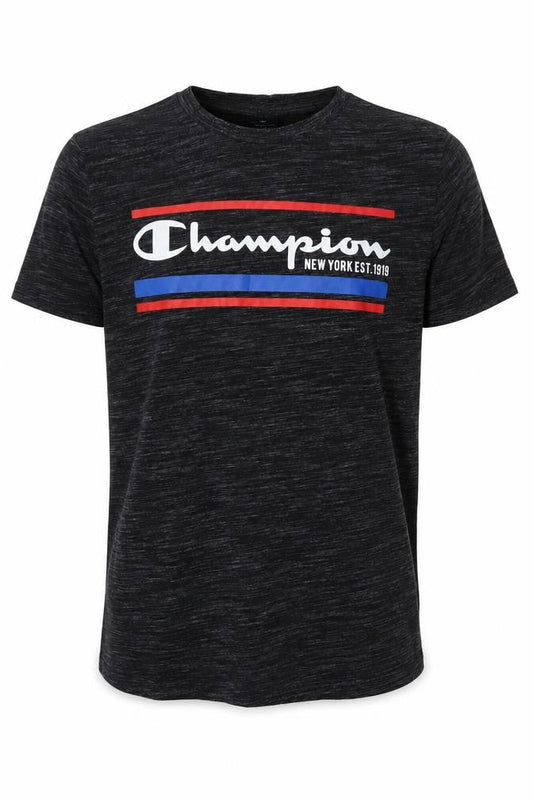 Champion Men's Black Medium Graphic Crew Neck Short Sleeve T-Shirt