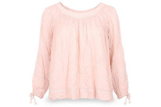 Next Women’s Pink Viscose Tunic Blouse UK 6 Long Sleeve Scoop Neck