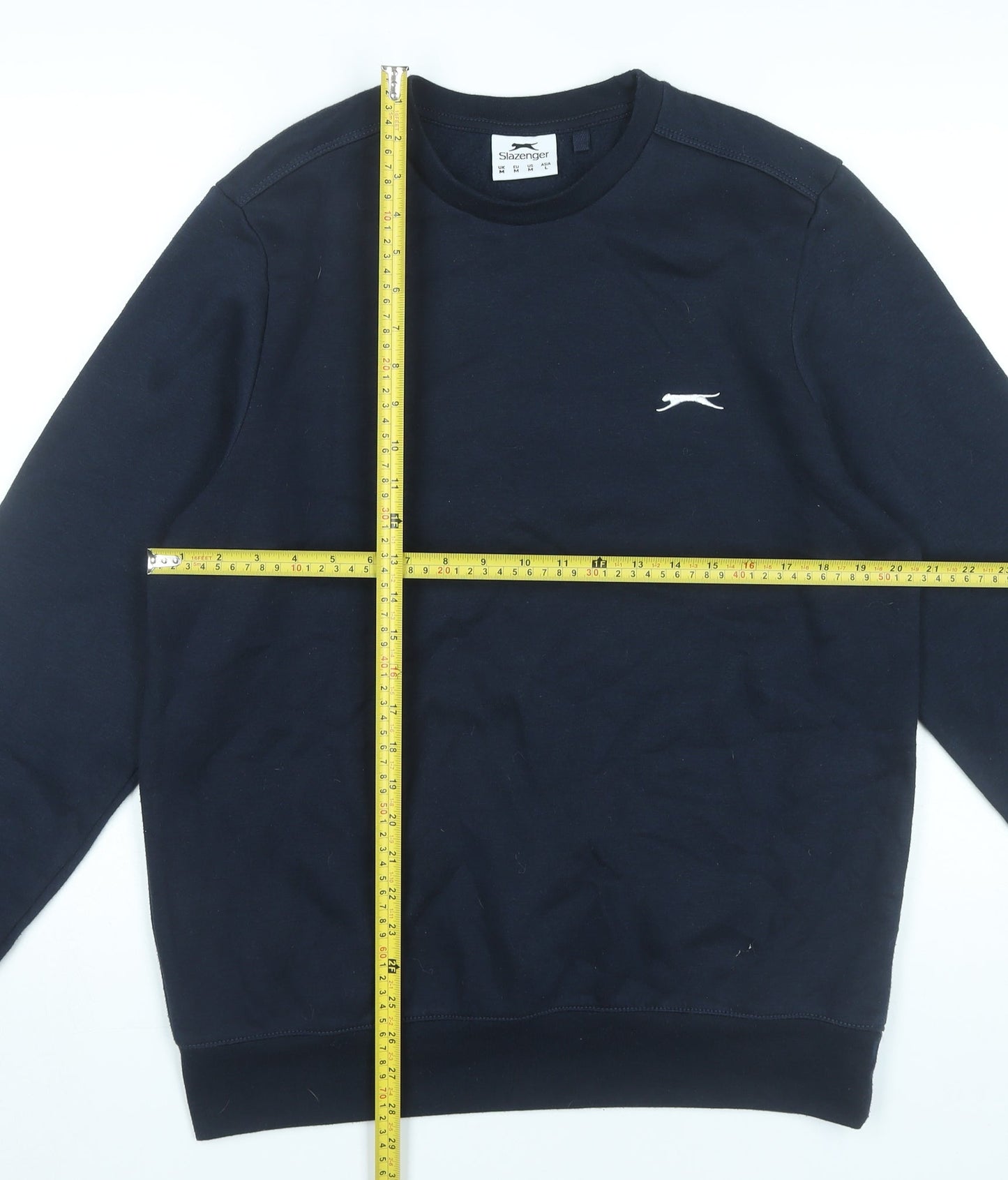 Slazenger Mens Black M Pullover Sweatshirt Crew Neck Logo