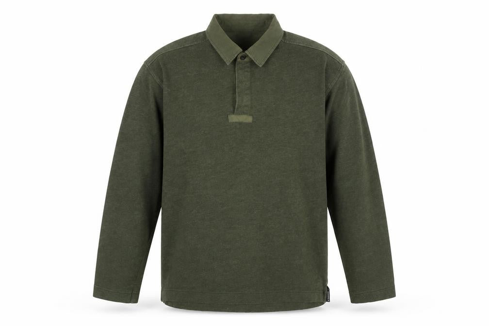 Hawkshead Men’s Green Long Sleeve Polo Shirt L Regular Fit