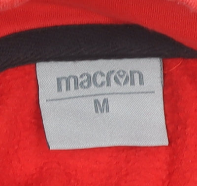 Macron Men’s Red Pullover Hoodie M Stoke City Football Logo Fleece