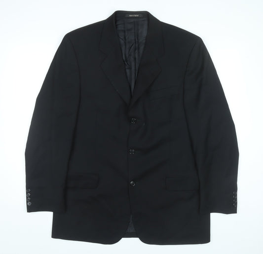 Pierre Cardin Men’s Black Wool Blazer Jacket 40 Chest Classic Fit
