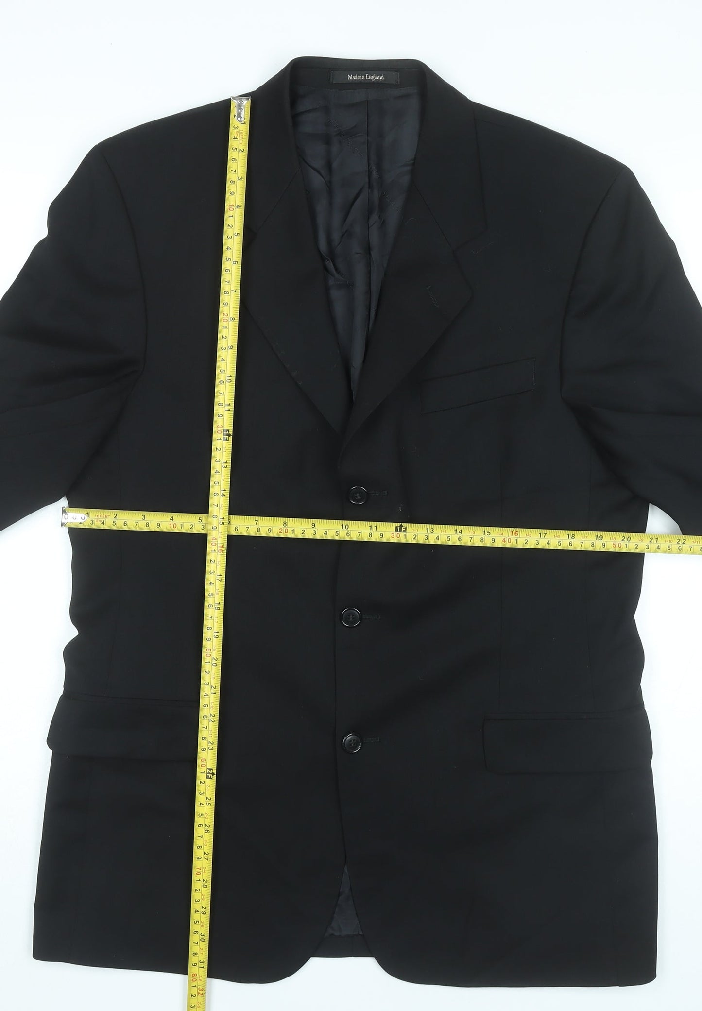 Pierre Cardin Men’s Black Wool Blazer Jacket 40 Chest Classic Fit