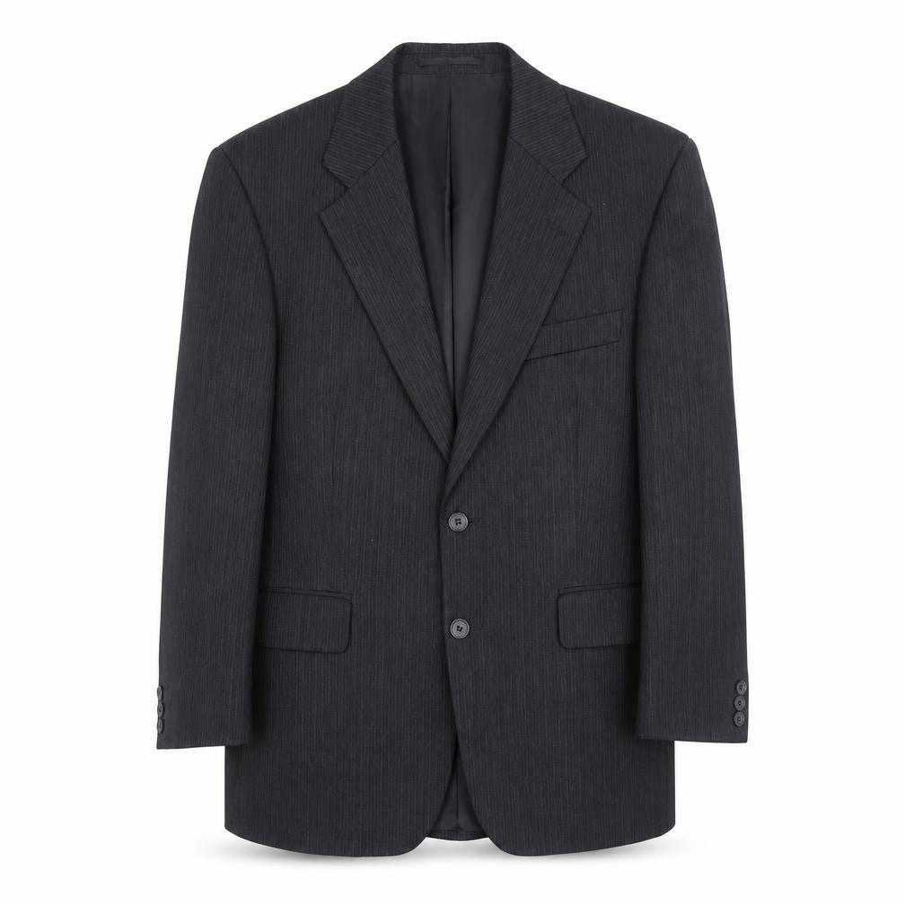Centaur Men’s Black Pinstripe Wool Blend Blazer Jacket 40 Short Classic Formal
