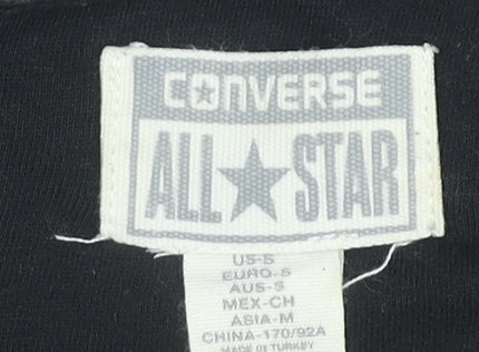 Converse Men’s Black Small Pullover Sweatshirt Crew Neck Logo