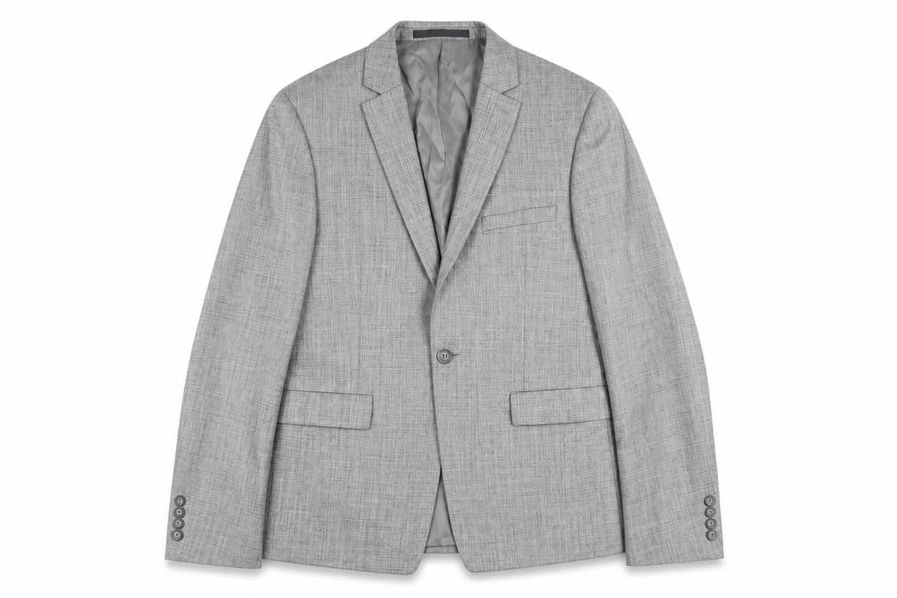 Topman Men's Grey Slim Fit Suit Jacket UK 38 Regular Two Button