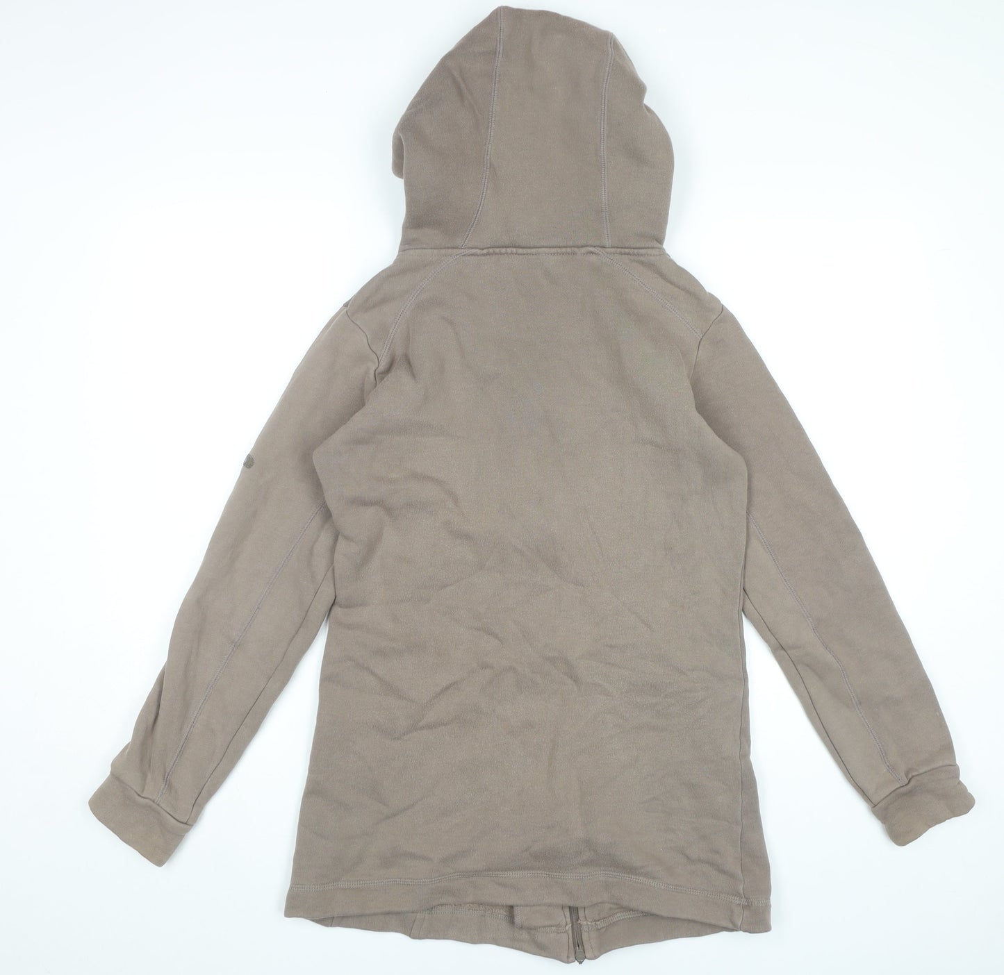 Golddigga Womens Beige Full Zip Hoodie Sweatshirt Size S 100% Cotton