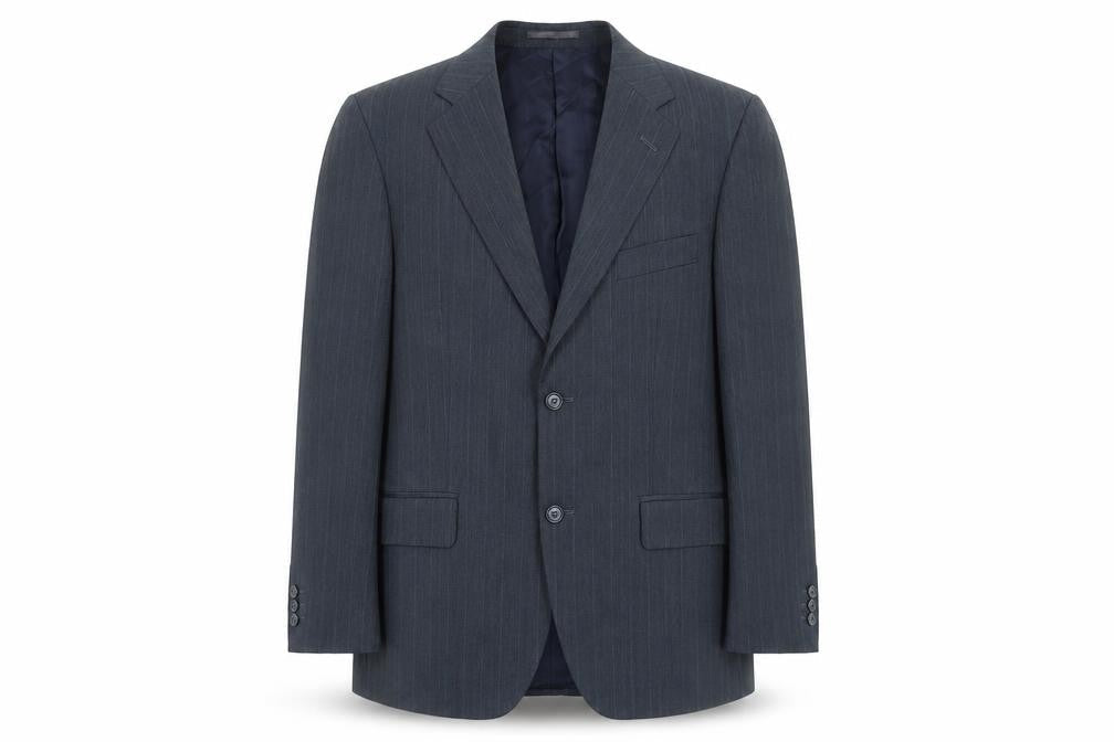 Sovereign Men’s Grey Pinstripe Wool Blend Blazer Jacket 40S