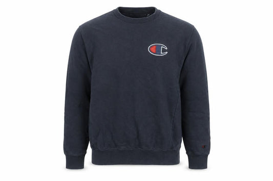 Champion Men’s Black Medium Pullover Sweatshirt Crew Neck Logo