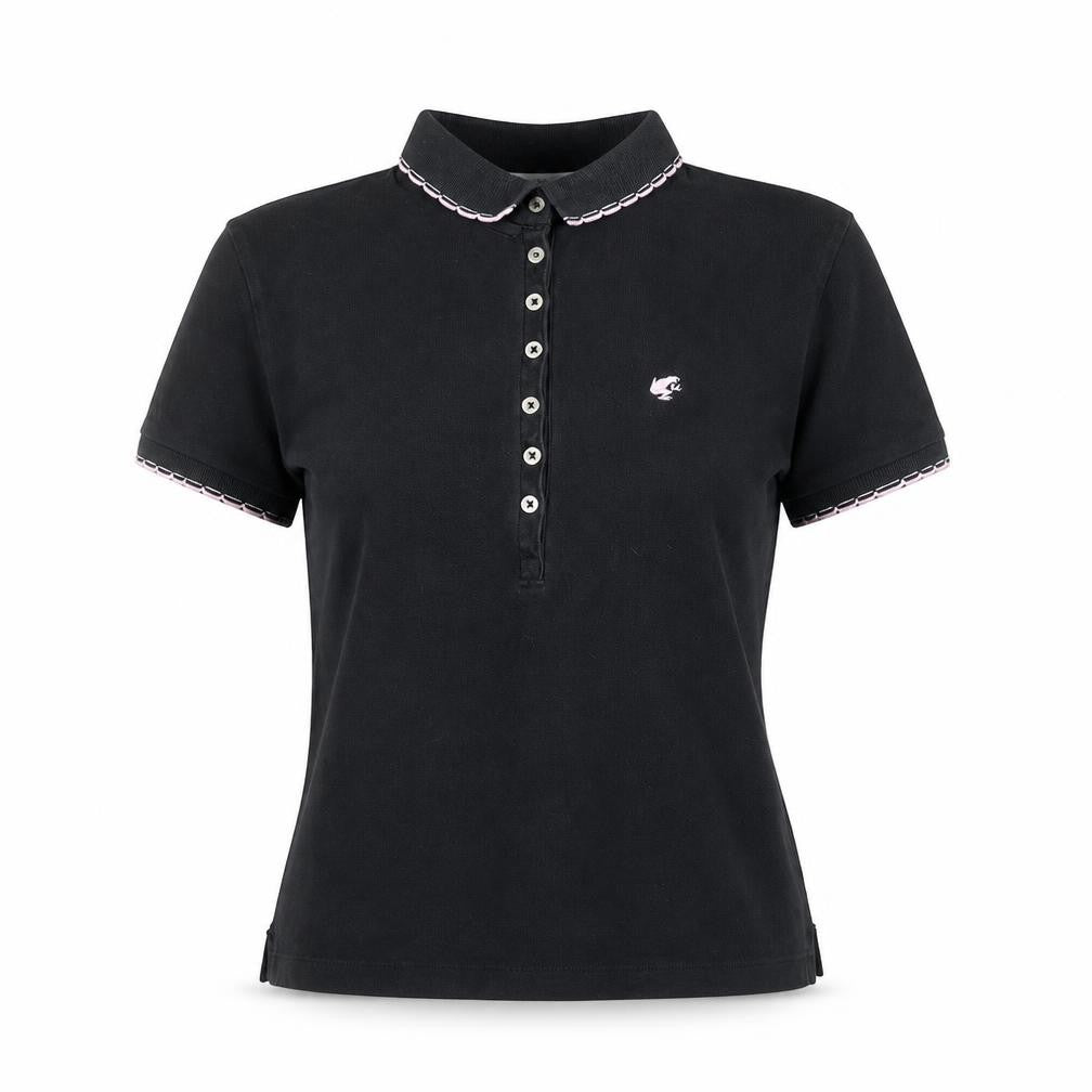 Giordano Women’s Black Polo Shirt M Cotton Stretch Casual