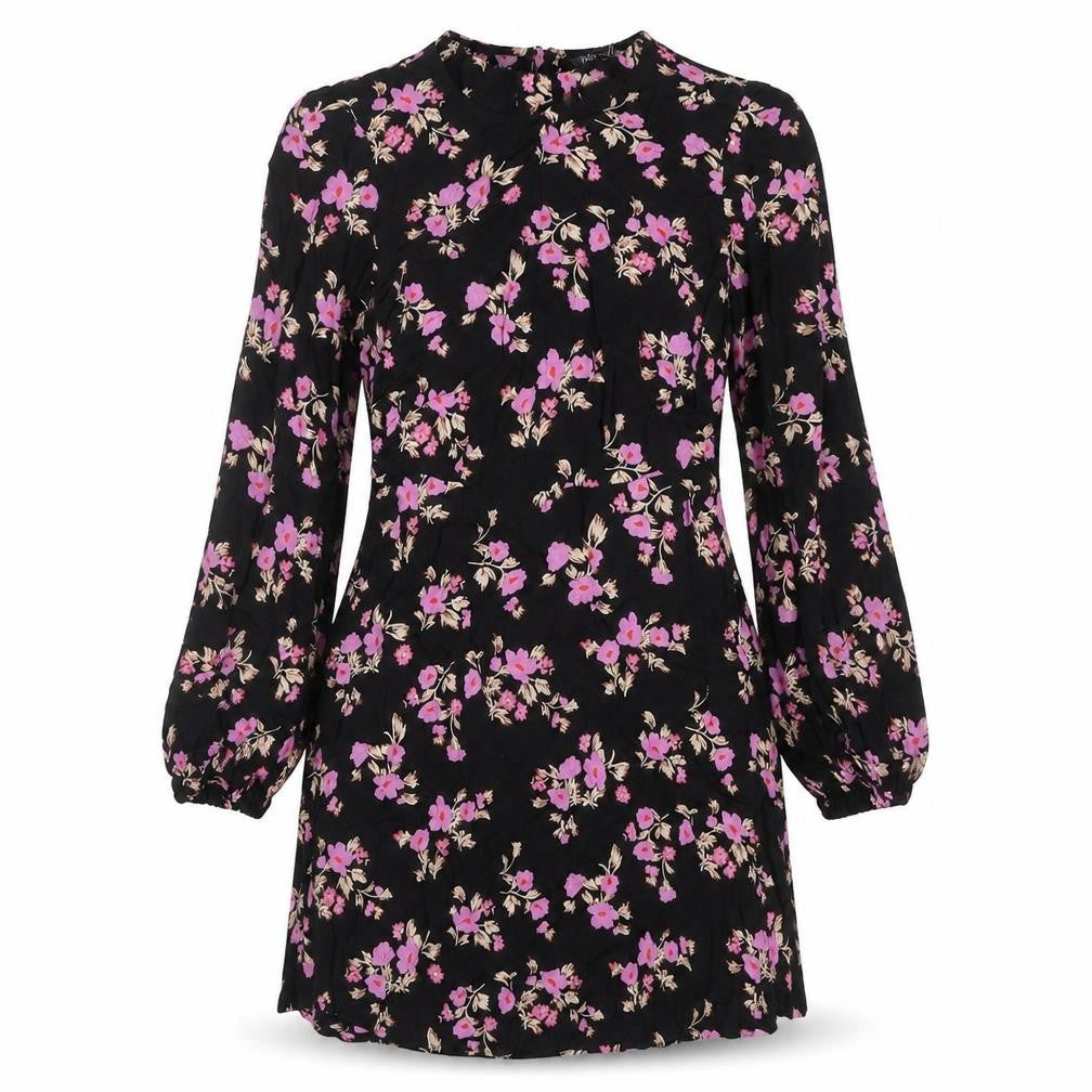 Marks & Spencer Womens Black Floral Shift Dress Size 10