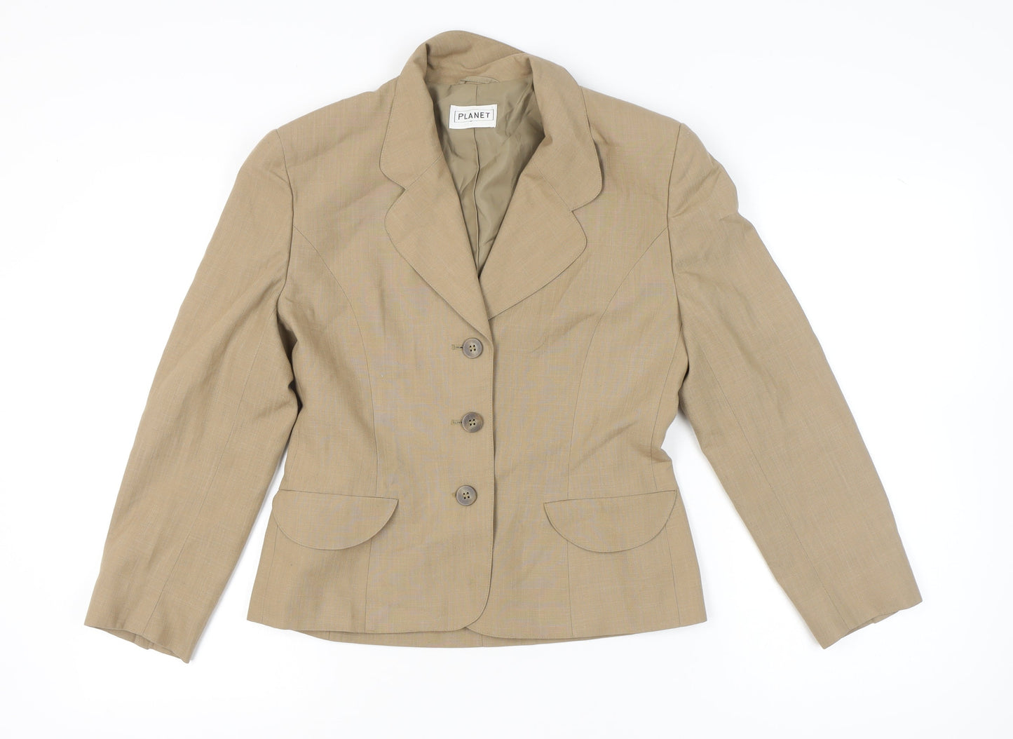 Planet Women’s Beige Size 10 Single-Breasted Suit Jacket