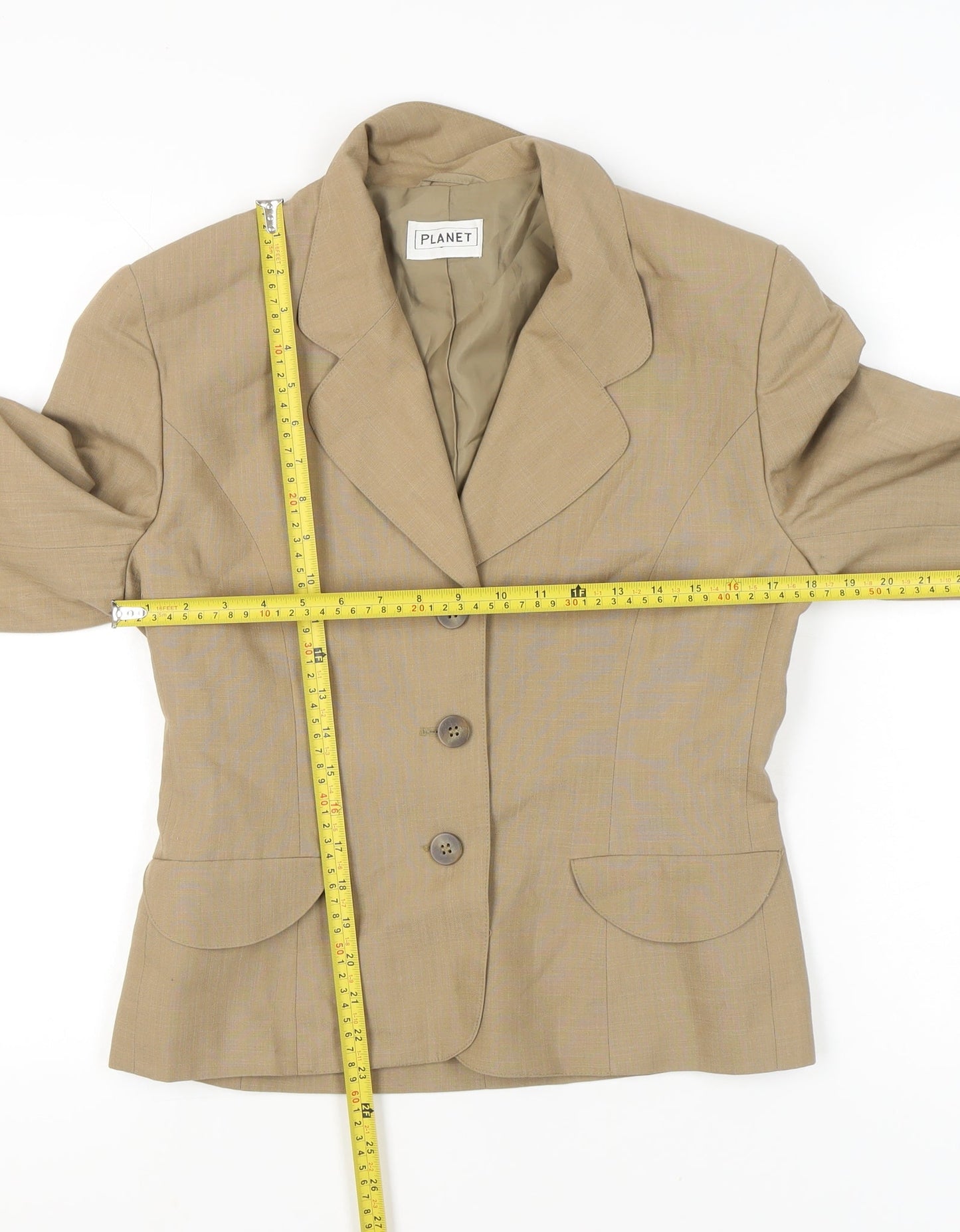 Planet Women’s Beige Size 10 Single-Breasted Suit Jacket