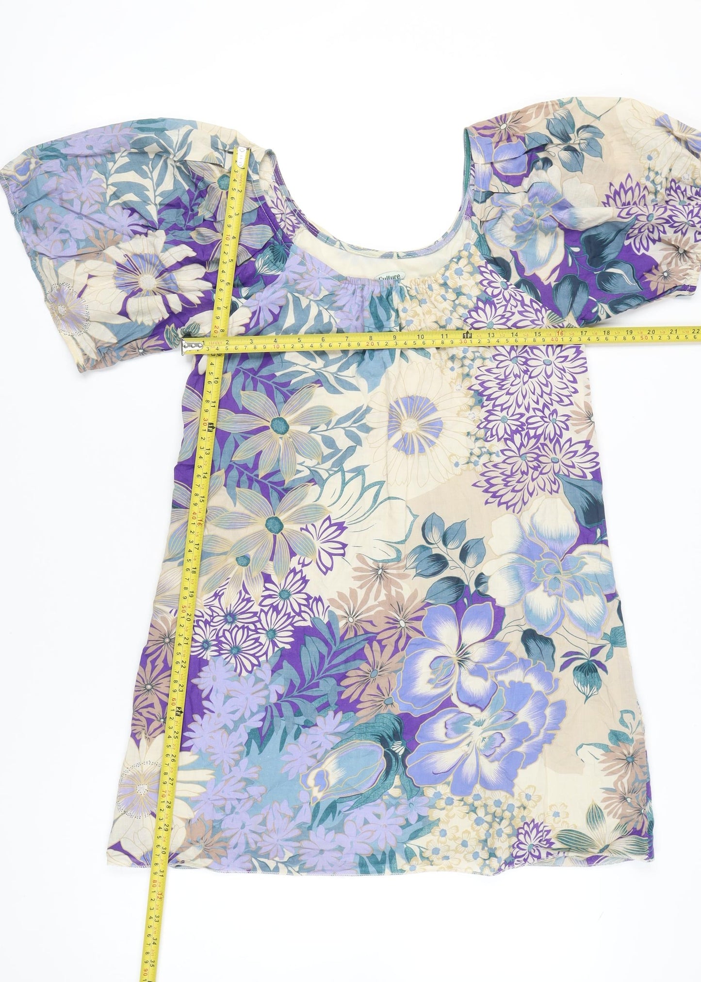 Culture Women’s Multicoloured Floral Cotton Shift Dress Size 8