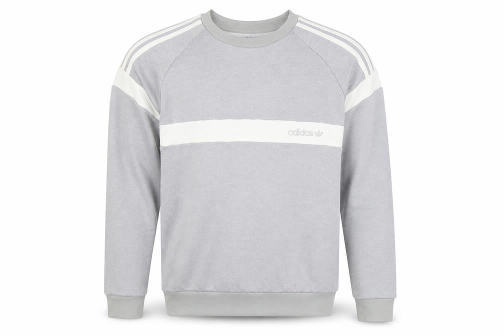 Adidas Men’s Grey Small Pullover Sweatshirt Crew Neck Sportswear