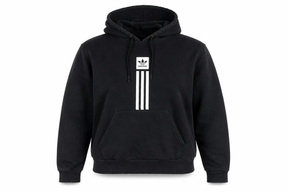 Adidas Unisex Black Pullover Hoodie Medium Logo Sportswear
