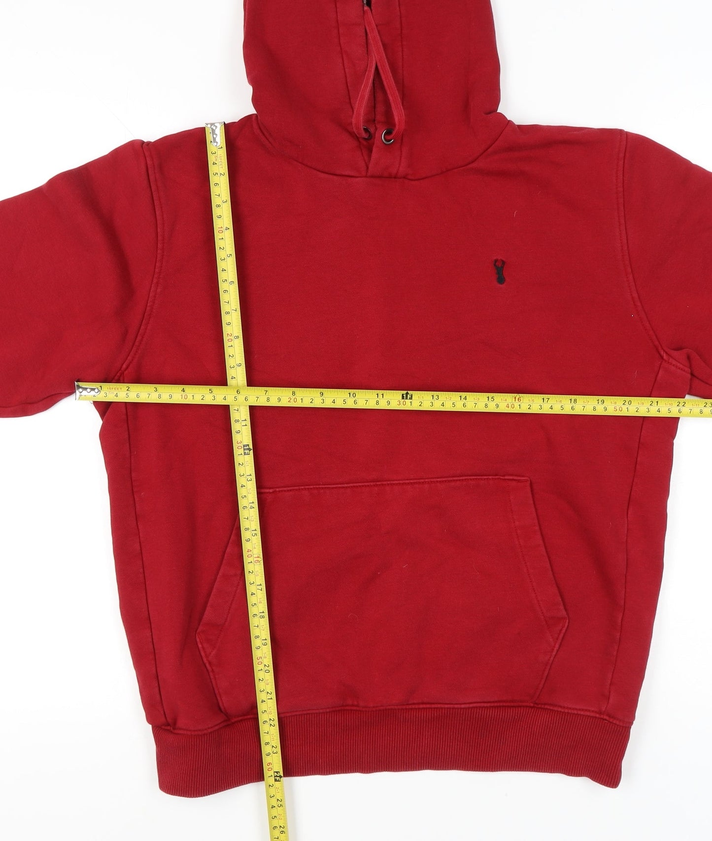Next Men’s Red Pullover Hoodie M Regular Fit Cotton Blend