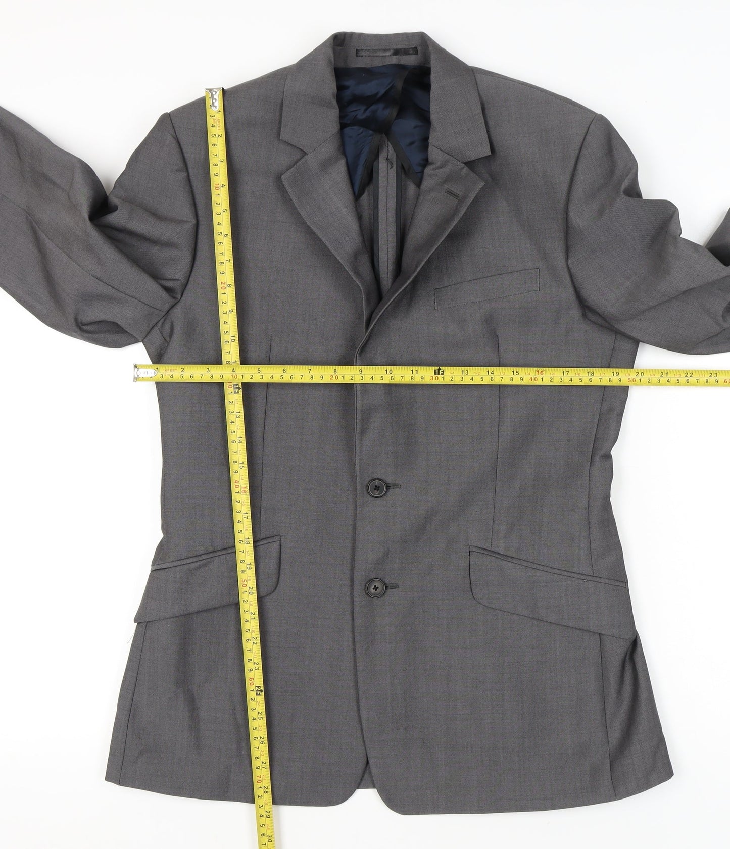 Reiss Men's Grey Slim Fit 38 Chest 32 Waist Two Button Blazer