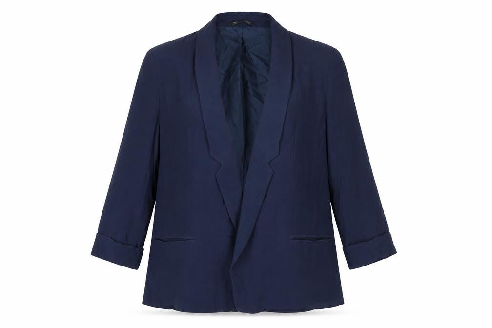 French Connection Womens Blue Size 14 Shawl Lapel Blazer Jacket