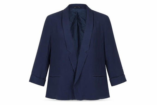 French Connection Womens Blue Size 14 Shawl Lapel Blazer Jacket