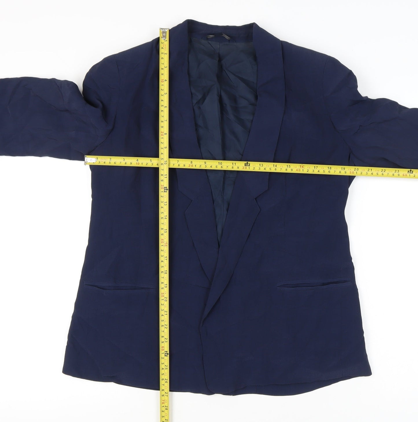 French Connection Womens Blue Size 14 Shawl Lapel Blazer Jacket