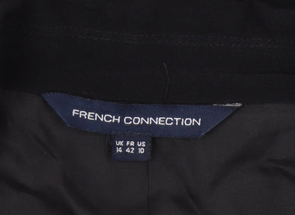 Brand and care label for French Connection Women's Black Shawl Collar Blazer, size 14