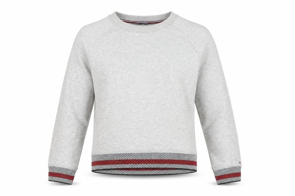 Tommy Hilfiger Women’s Grey Pullover Sweatshirt S Raglan Sleeve