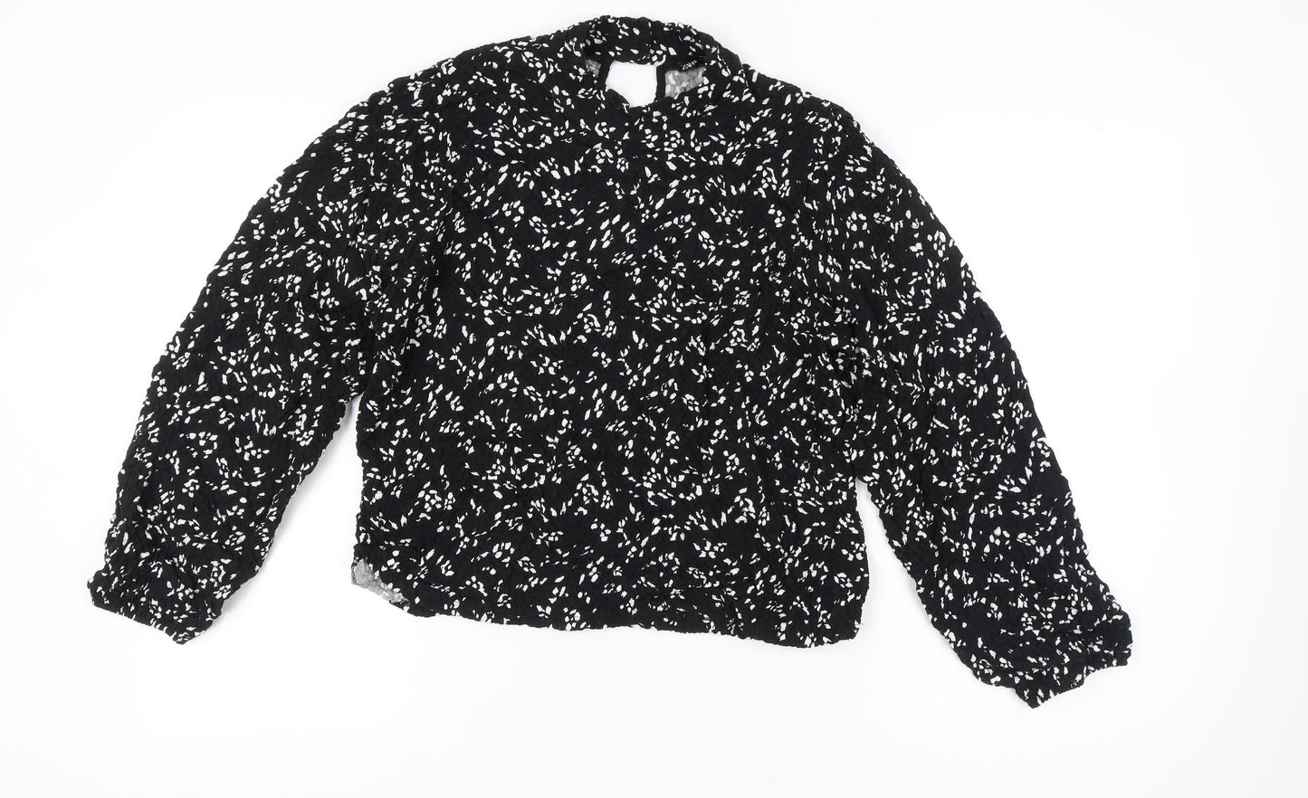 Zara Women’s Black Floral Puff Sleeve Blouse Size M