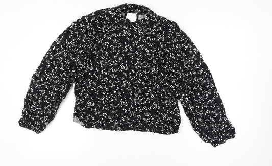 Zara Women’s Black Floral Puff Sleeve Blouse Size M