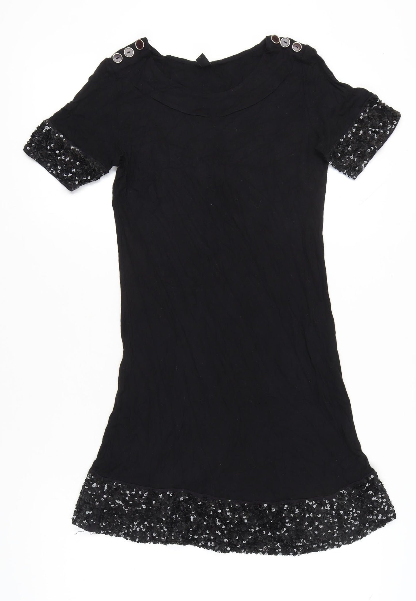 Vero Moda Womens Black M Shift Dress Sequin Accents Party Cocktail