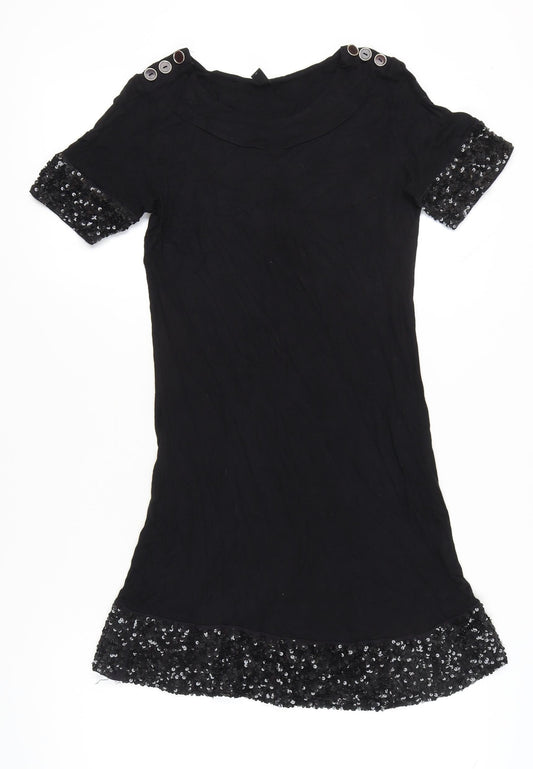 Vero Moda Womens Black M Shift Dress Sequin Accents Party Cocktail