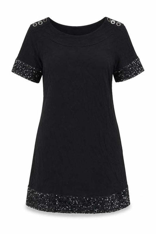 Vero Moda Womens Black M Shift Dress Sequin Accents Party Cocktail