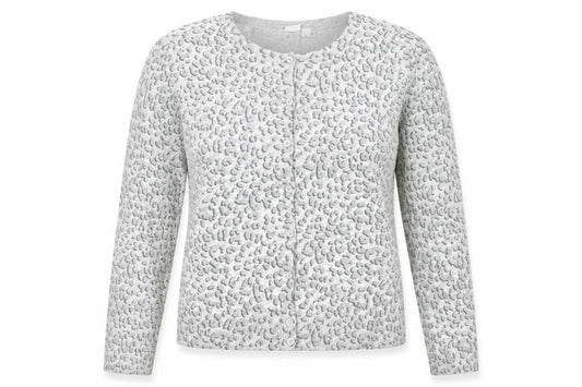 Gap Womens Grey Animal Print Cotton Cardigan Size L V-Neck Knit