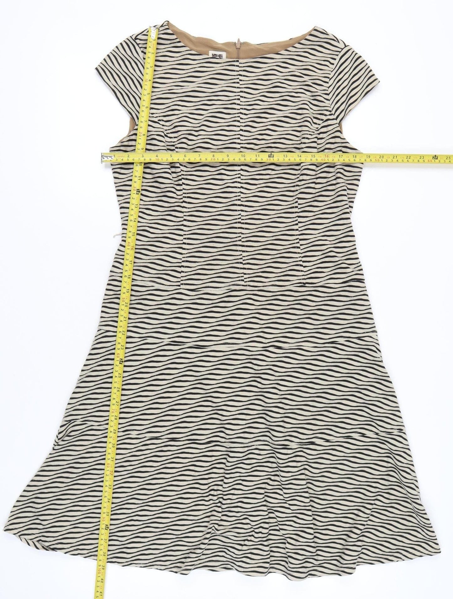Anne Klein Women’s Beige Black Fit & Flare Dress Size 14