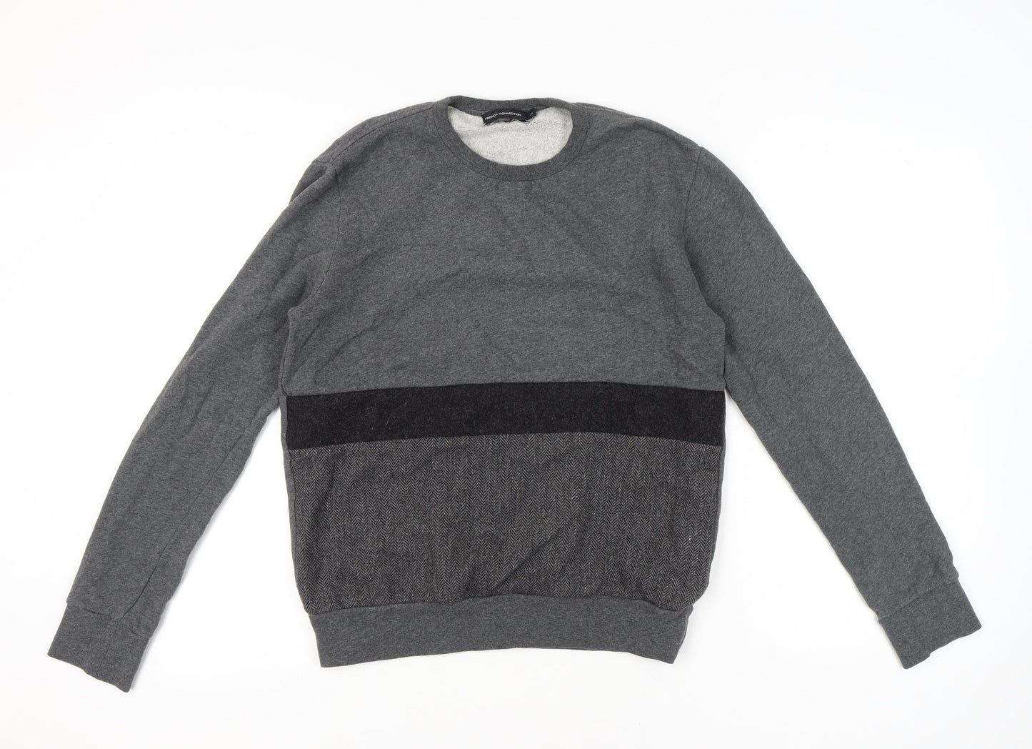 French Connection Mens Grey XS Crew Neck Pullover Sweatshirt