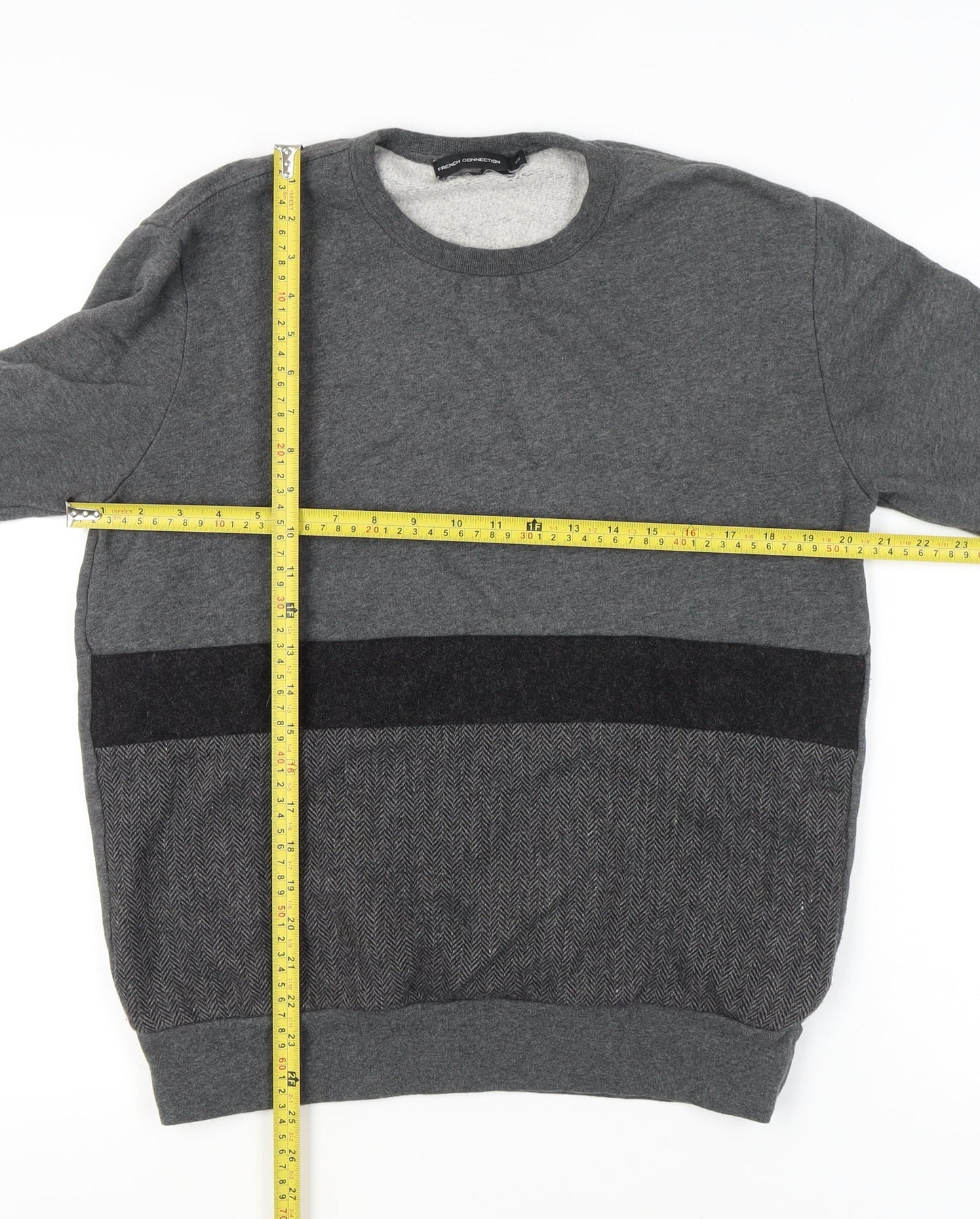 French Connection Mens Grey XS Crew Neck Pullover Sweatshirt