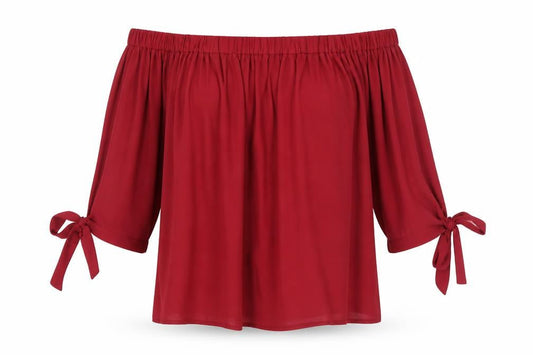 Cameo Rose Womens Red Off Shoulder Tunic Blouse Size 10