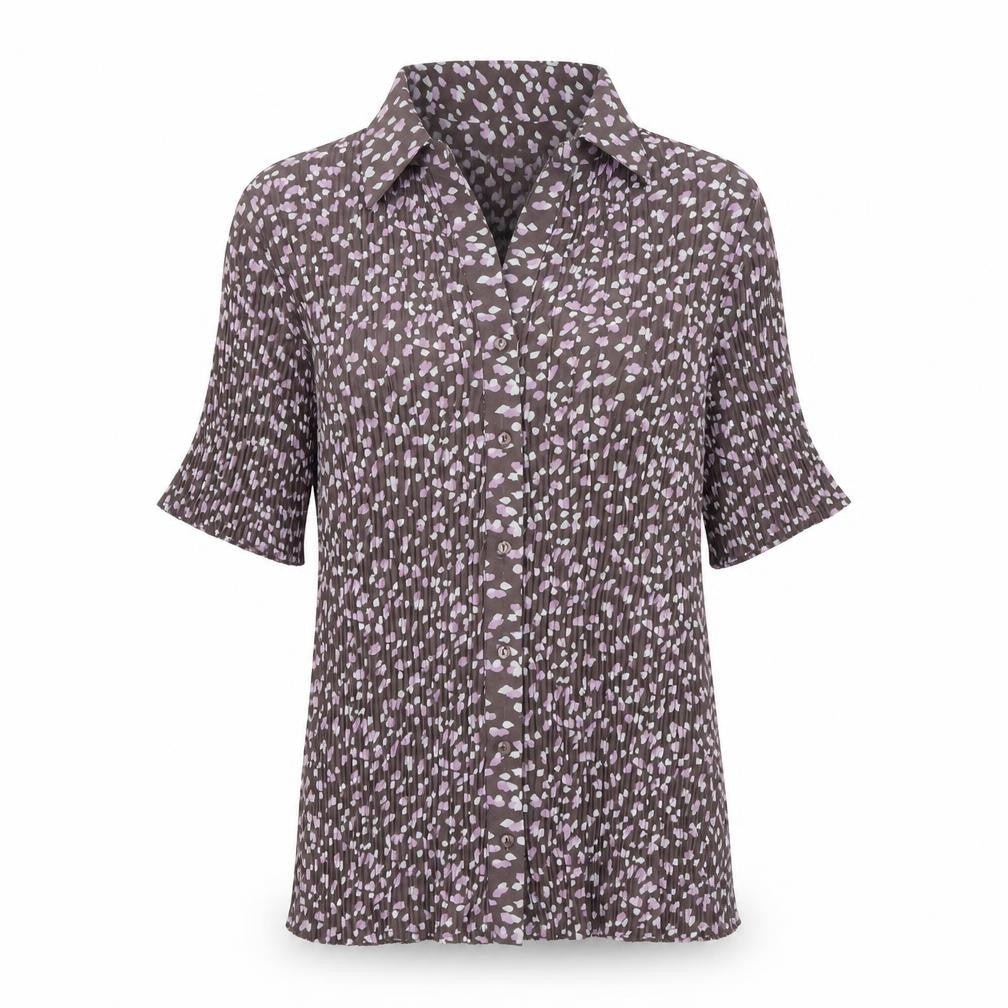 Soon Womens Brown Floral Button-Up Tunic Shirt Size 14