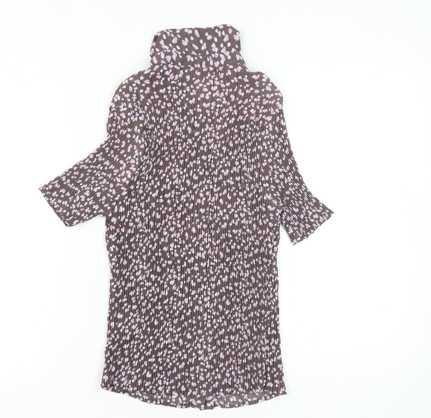 Soon Womens Brown Floral Button-Up Tunic Shirt Size 14
