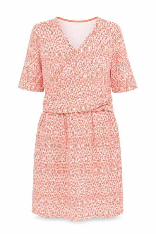 Séraphine Women’s Orange Geometric Wrap Maternity Dress Size 14