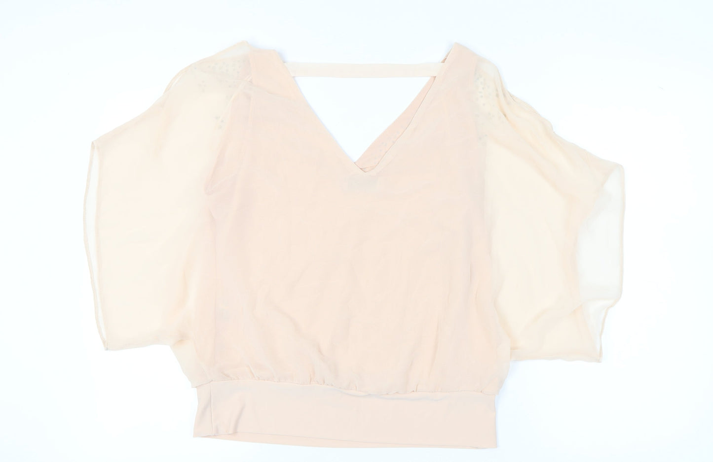 Wallis Women’s Beige Petite Blouse UK 16 Sequin V-Neck Tunic