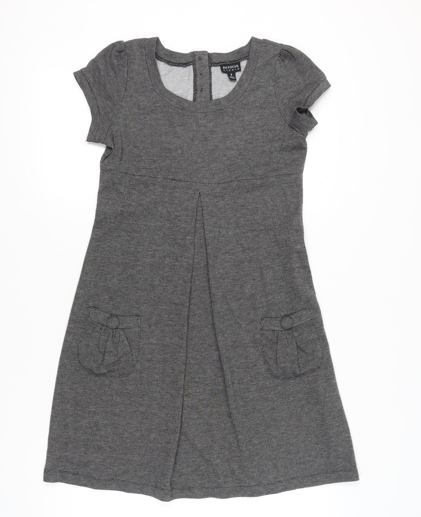 En Focus Studio Women’s Grey A-Line Knee Length Dress Size 8