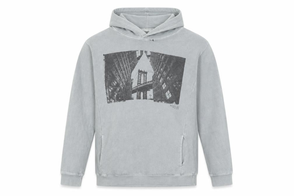 Cotton On Men’s Grey Pullover Hoodie Small Graphic Print City Urban