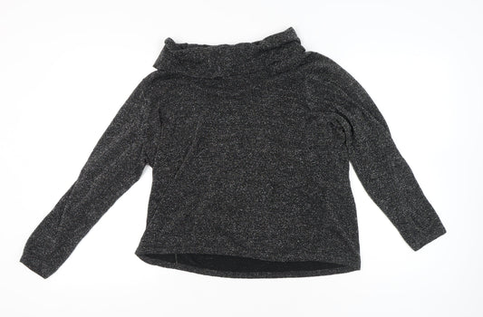 Marks and Spencer Women’s Black Glitter Cowl Neck Long Sleeve Blouse UK 22